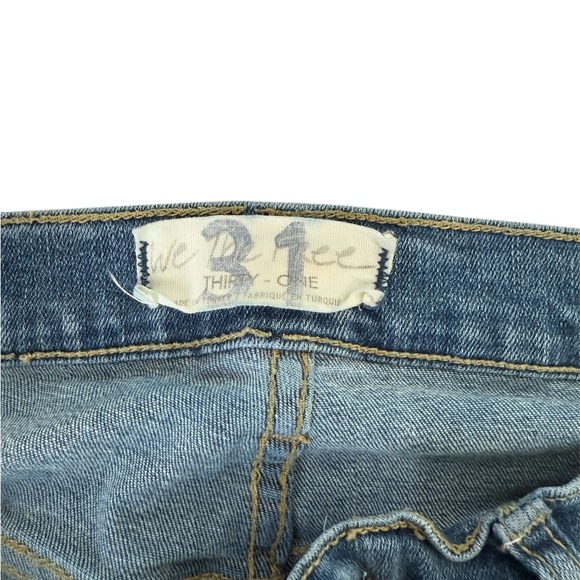 Free People Womens Size 31 Blue Busted Knee Skinny Fit Jeans Distressed - Picture 8 of 8